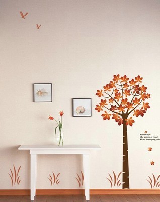 AY202發財樹風情樹墻貼 不傷墻、超大尺寸、無白邊PVC透明膜的理想裝飾選擇